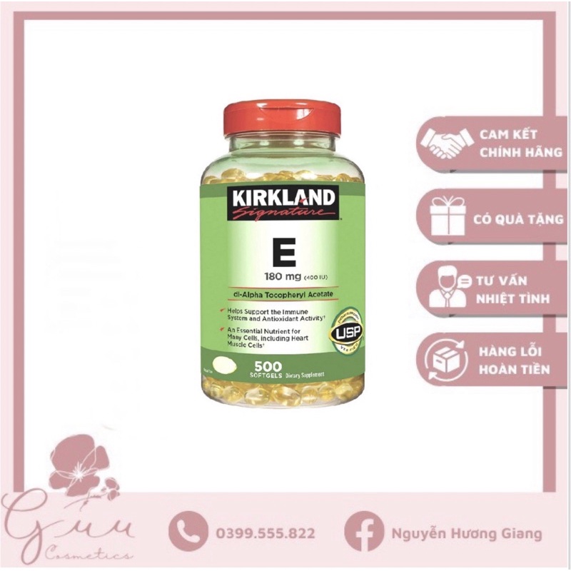 Viên uống Vitamin E 180mg Krikland 500 viên Mỹ