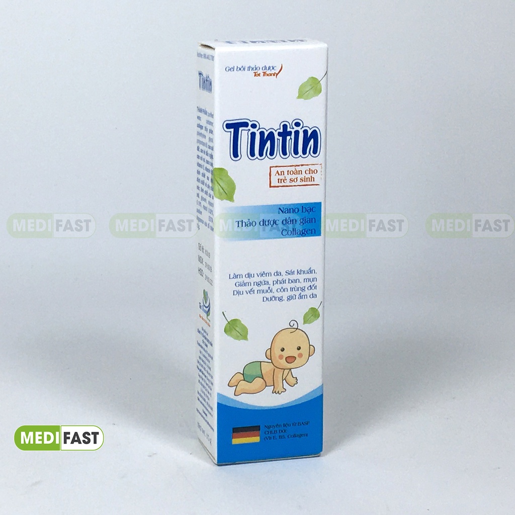Gel bôi thảo dược ngăn ngừa hăm cho bé TinTin - Tuýp 15g có chứ Nano Bạc và Collagen giúp dưỡng da cho bé