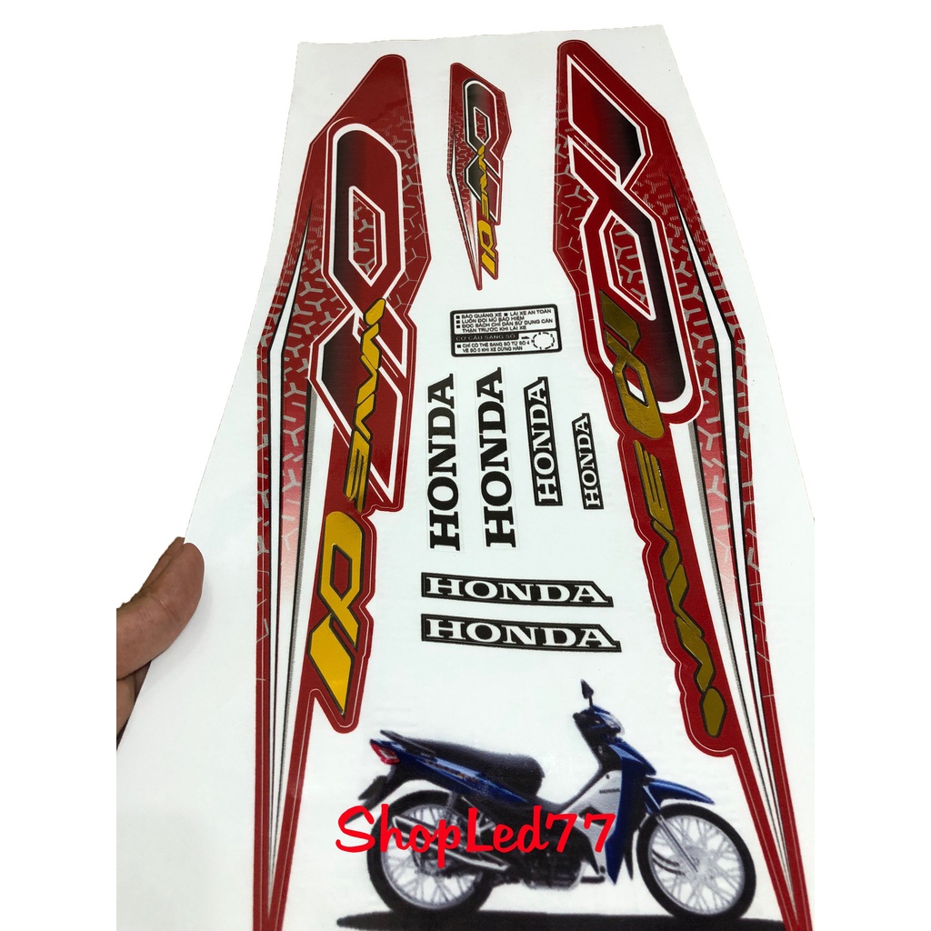 Tem Zin Wave 50cc-100cc-110cc GHÉP CROM  Màu Đỏ, 3 Lớp Siêu Đẹp