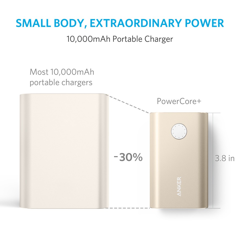 Pin sạc dự phòng ANKER PowerCore+ 10050mAh Quick Charge 2.0 - A1310