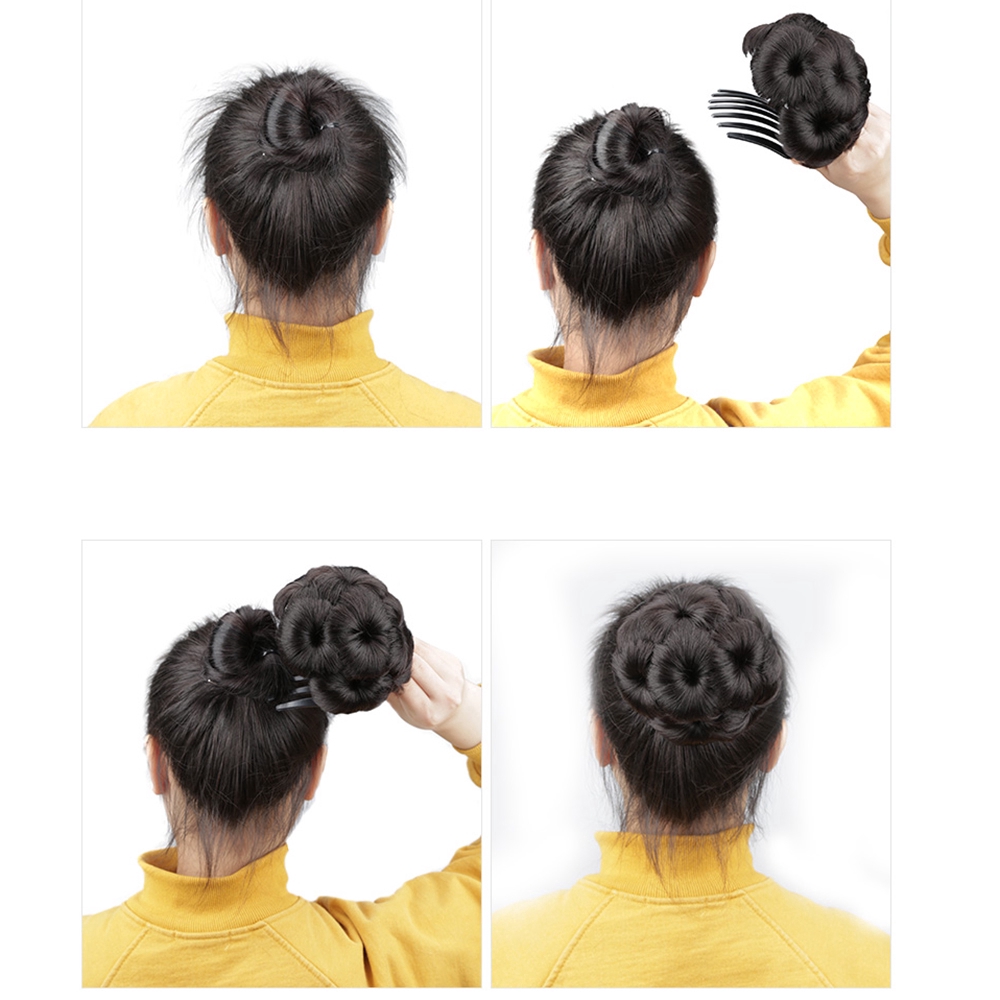 Búi tóc giả hình bông hoa dạng kẹp thanh lịch thời trang cho nữ