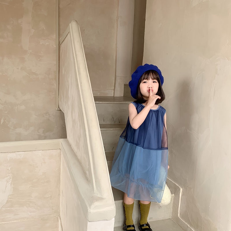 Đầm Công Chúa Màu Xanh Dương Thời Trang Mùa Hè 2022 Dành Cho Bé Gái