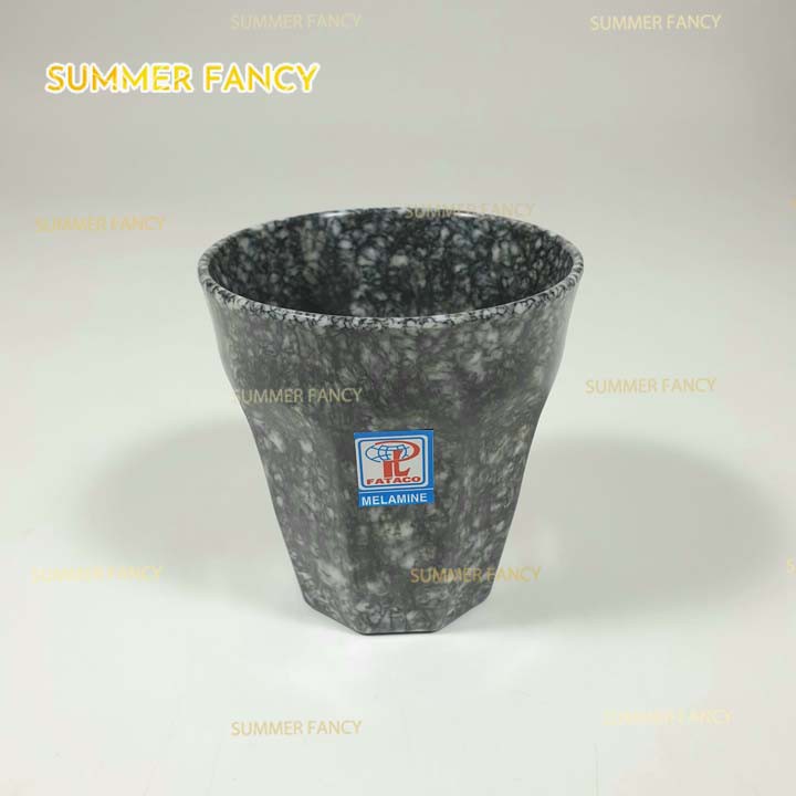ly nhựa 8.5 x 8.9 cm melamine phíp vân đá trắng,  xanh , đen  - Cup mug F-LY26