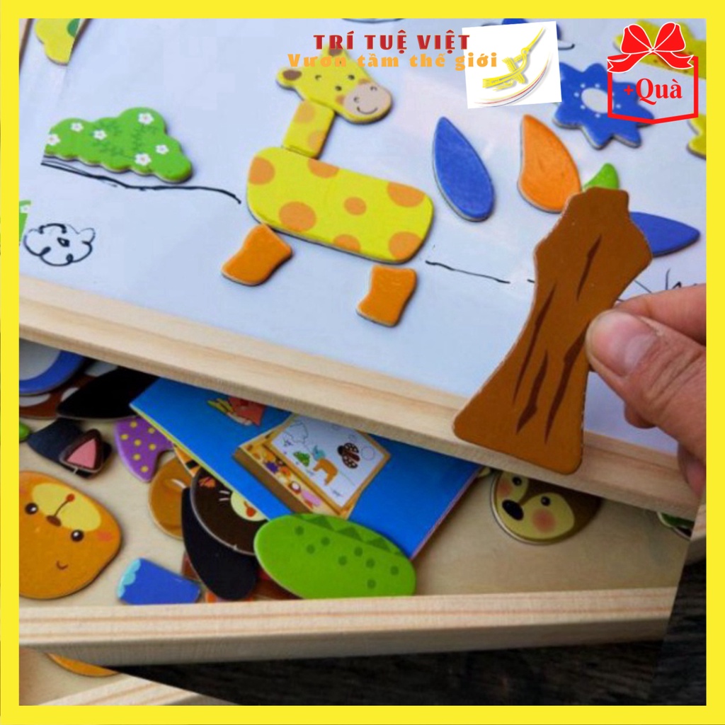 Đồ Chơi Gỗ Thông Minh BEEKIDS Bộ Tranh Ghép Nam Châm Kèm Bút Vẽ - Chủ Đề Động Vật TRITUEVIET
