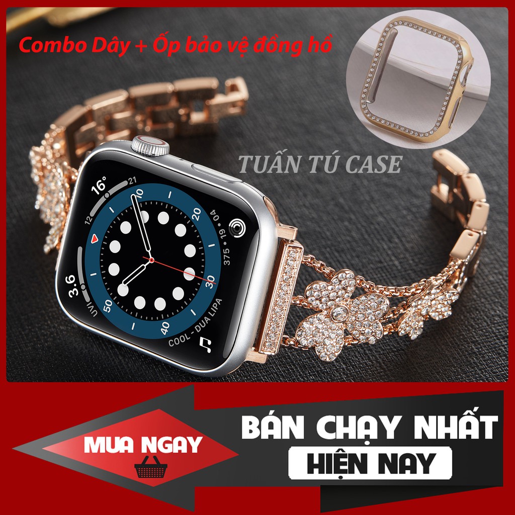 Dây đồng hồ apple watch kim loại đính đá cao cấp series 1/2/3/4/5/6 mã ĐH2