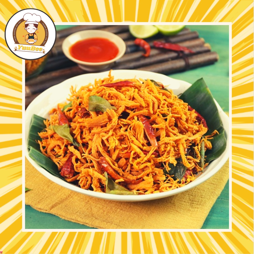 Khô gà lá chanh 1kg 500g 300g xé cay siêu ngon YUUBEE - Đồ ăn vặt Việt Nam - Ăn vặt YuuBee