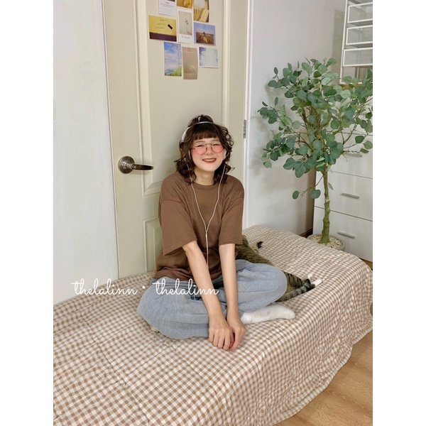 [ ẢNH THẬT ] Áo phông trơn basic cổ tròn cotton. Áo thun nữ vintage nhiều màu