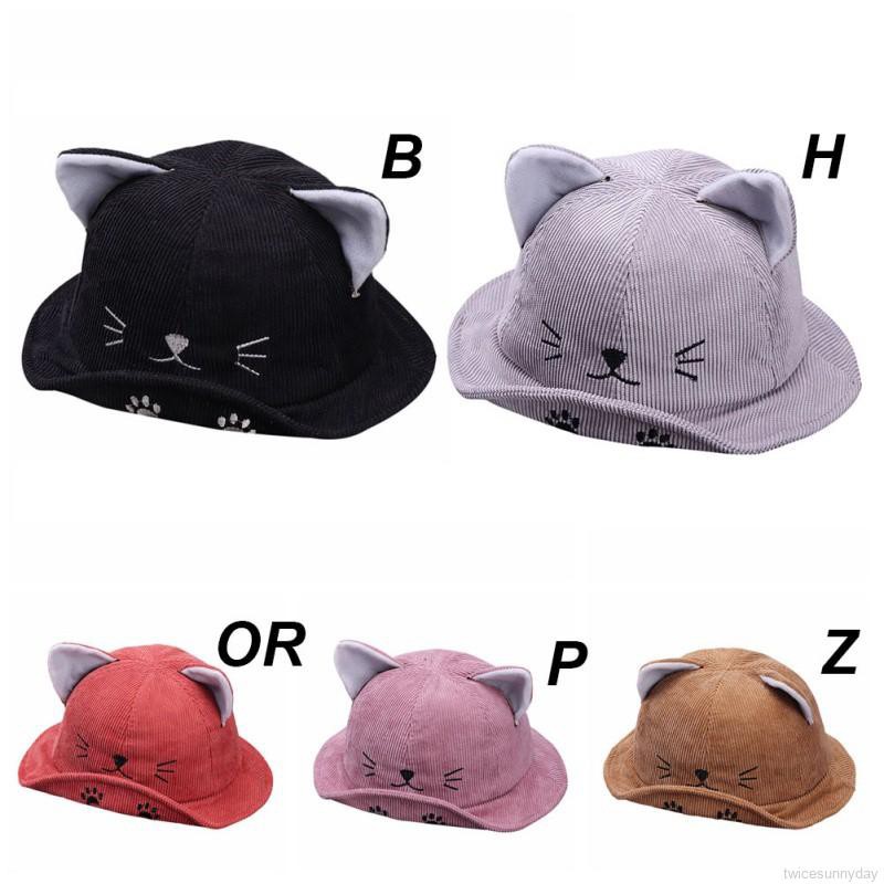 Nón Bucket thiết kế tai mèo đáng yêu cho bé