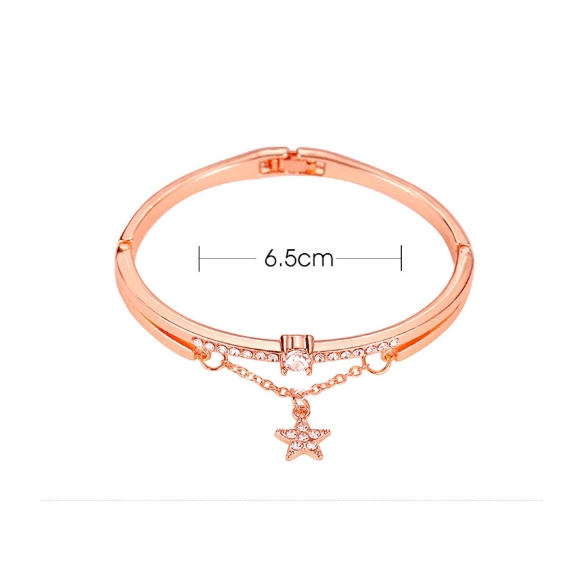 Vòng tay xi bạc mặt hình ngôi sao cho nữ