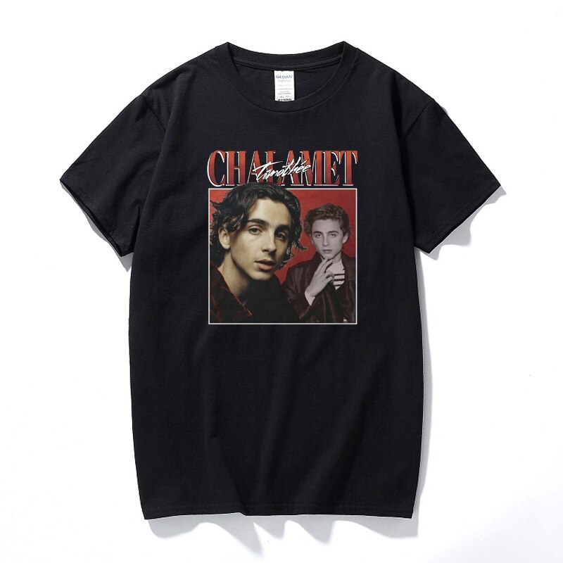 Timothee Chalamet Vintage Graphic T shirts Men New Arrival 2021 Harajuku Streetwear Hip Hop Tshirts 100% Cotton T-shirt EU Size