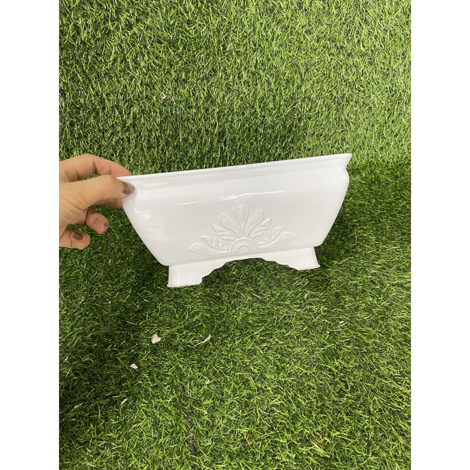 Chậu Nhựa Trồng Cây Bon Sai - Cây Tiểu Cảnh Vuông Bầu Cao Cấp KT 32 x 11.5 x17cm