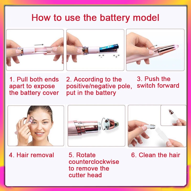 Máy Tỉa Lông Mày Mini Không Đau Sạc USB Tiện Dụng