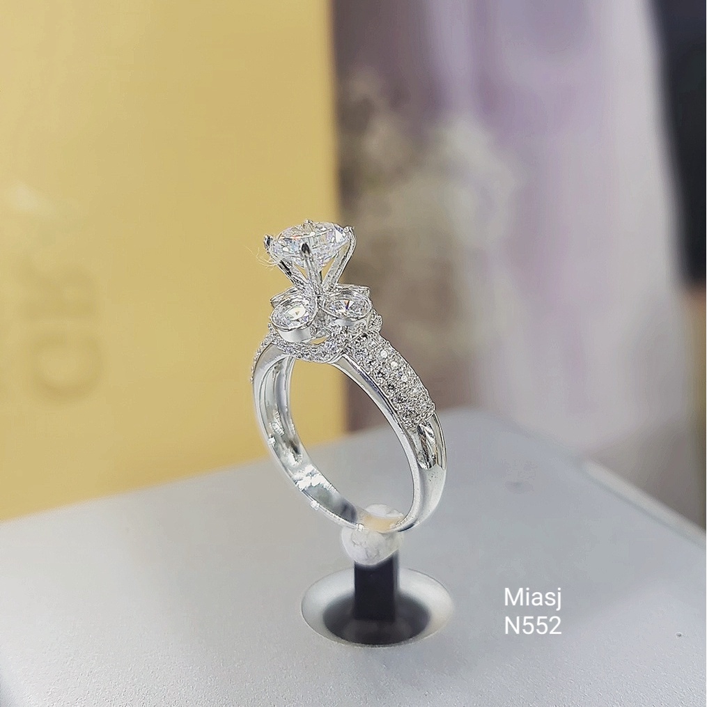 Nhẫn nữ kiểu xoàng bạc Ý S925 MiASJ N552 nữ nạm đá cao cấp, sang trọng