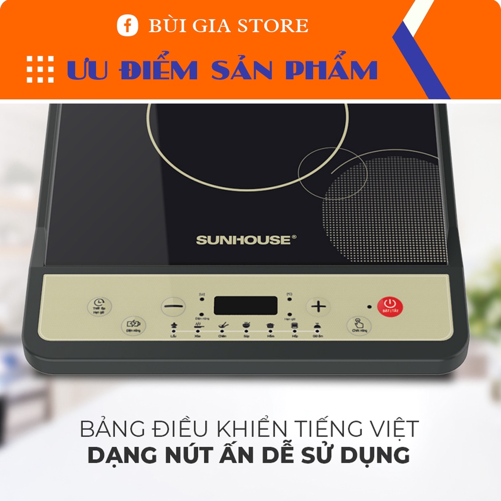 Bếp điện từ cơ Sunhouse SHD6158 | Bảo hành chính hãng 12 tháng
