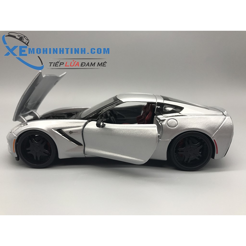 Xe Mô Hình Corvette Stingray 2014 1:24 Maisto (Bạc)