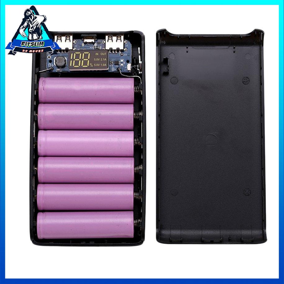 Bộ dụng cụ mô-đun sạc ngân hàng điện kỹ thuật số hàn miễn phí C12 được cung cấp năng lượng bởi 6x 18650 [8/1]