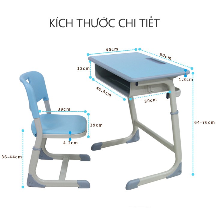 Bộ Bàn Ghế Học Sinh, Bàn Học Có Tăng Giảm Độ Cao (Có Kèm Ảnh Thật) | BigBuy360 - bigbuy360.vn