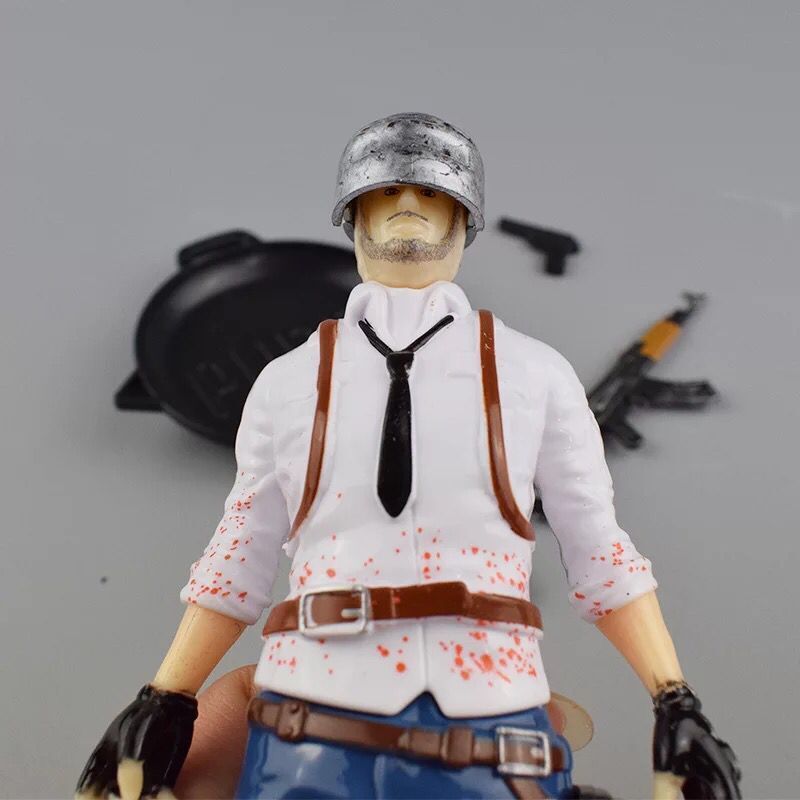 4 PCS/SET 18cm PUBG Game Playerunknown's Battlegrounds Eat Chicken Action Figure Toys Doll Cake Decoration