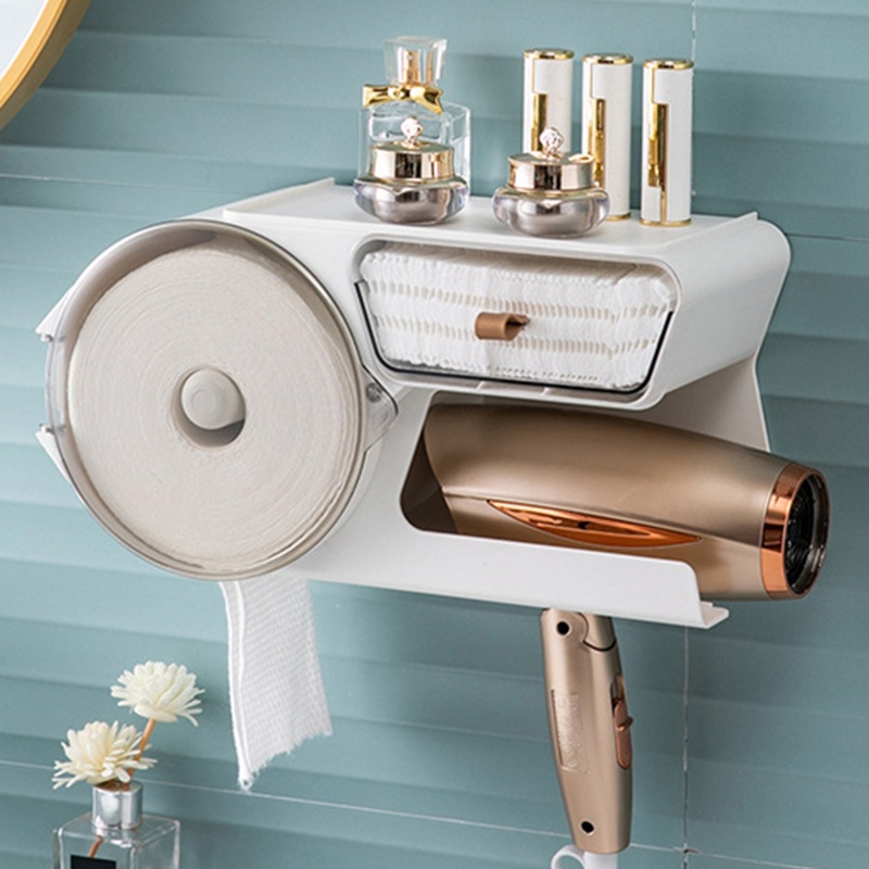 QQ Khay Đựng Khăn Giấy / Trang Sức / Máy Sấy Tóc Tiện Dụng Cho Nhà Tắm