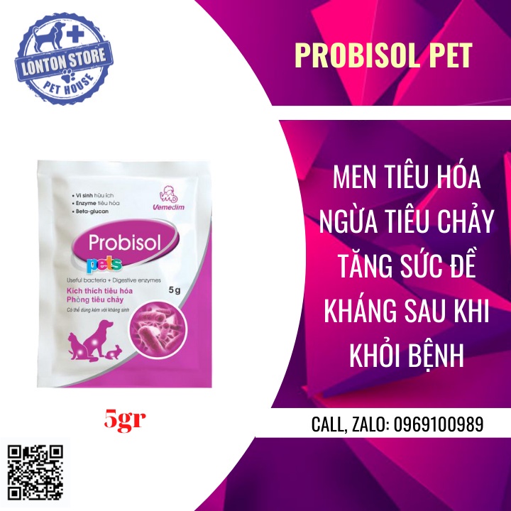 VEMEDIM Probisol Pet - Gói Men Tiêu Hóa Chó Mèo Phòng Tiêu Chảy, Tăng Đề Kháng - Lonton  Store