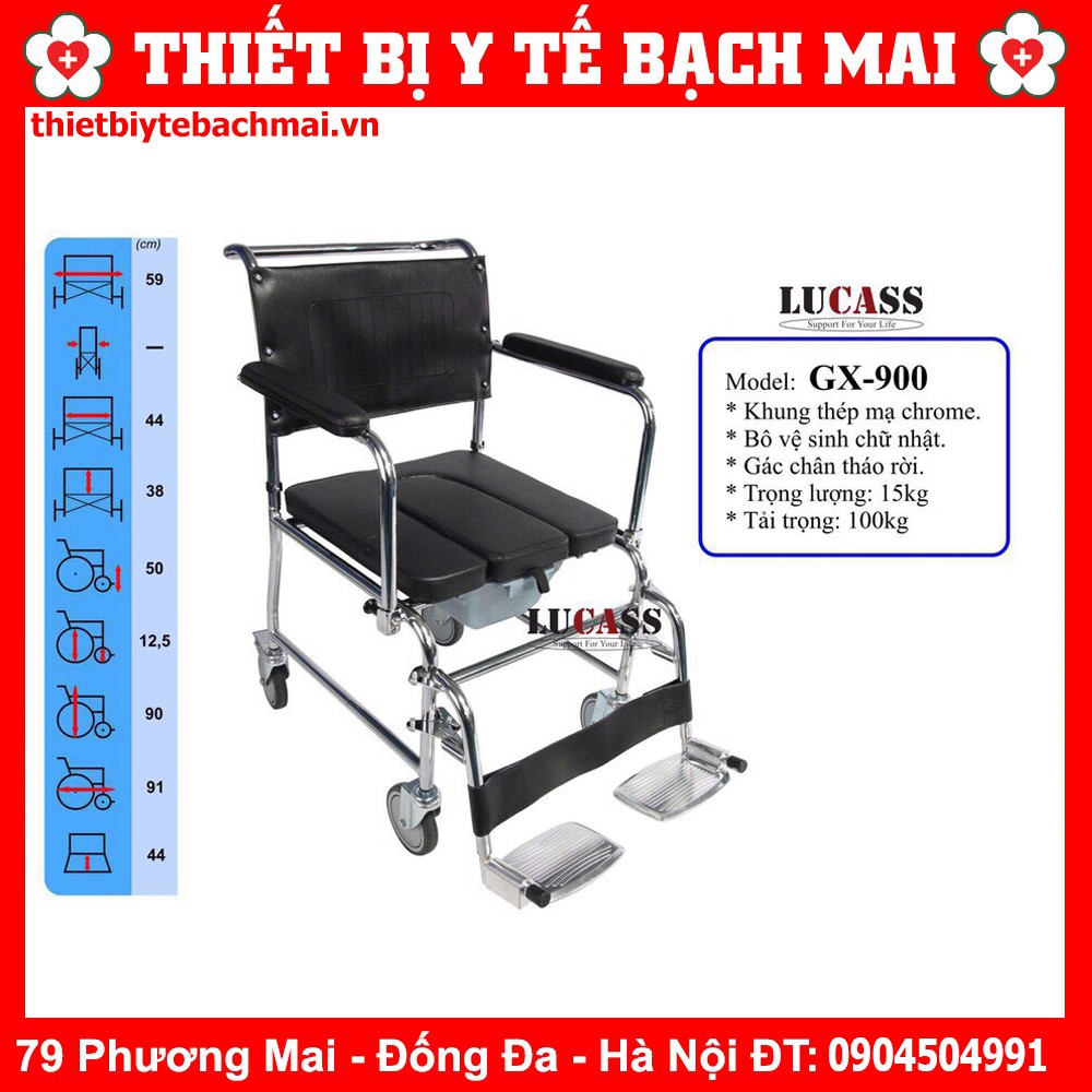 Ghế Bô Mặt Đệm Da Khung Bọc Crom Chắc Chắn Có Bánh Xe Lucass GX900