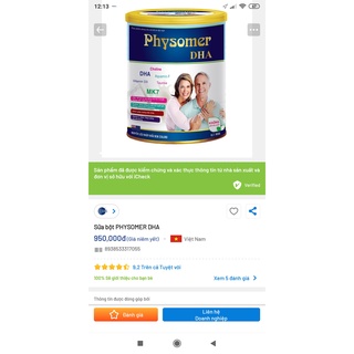 [Combo 3hộp x 900gr/hộp] Sữa Physomer DHA, HSD 2027