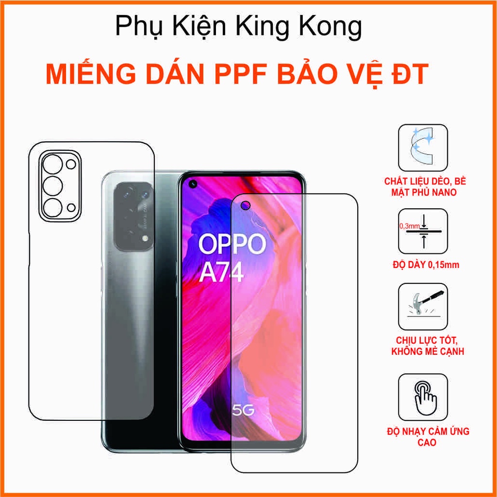 Dán Ppf Oppo A74 4G / A74 5G Full màn chống bám vân tay