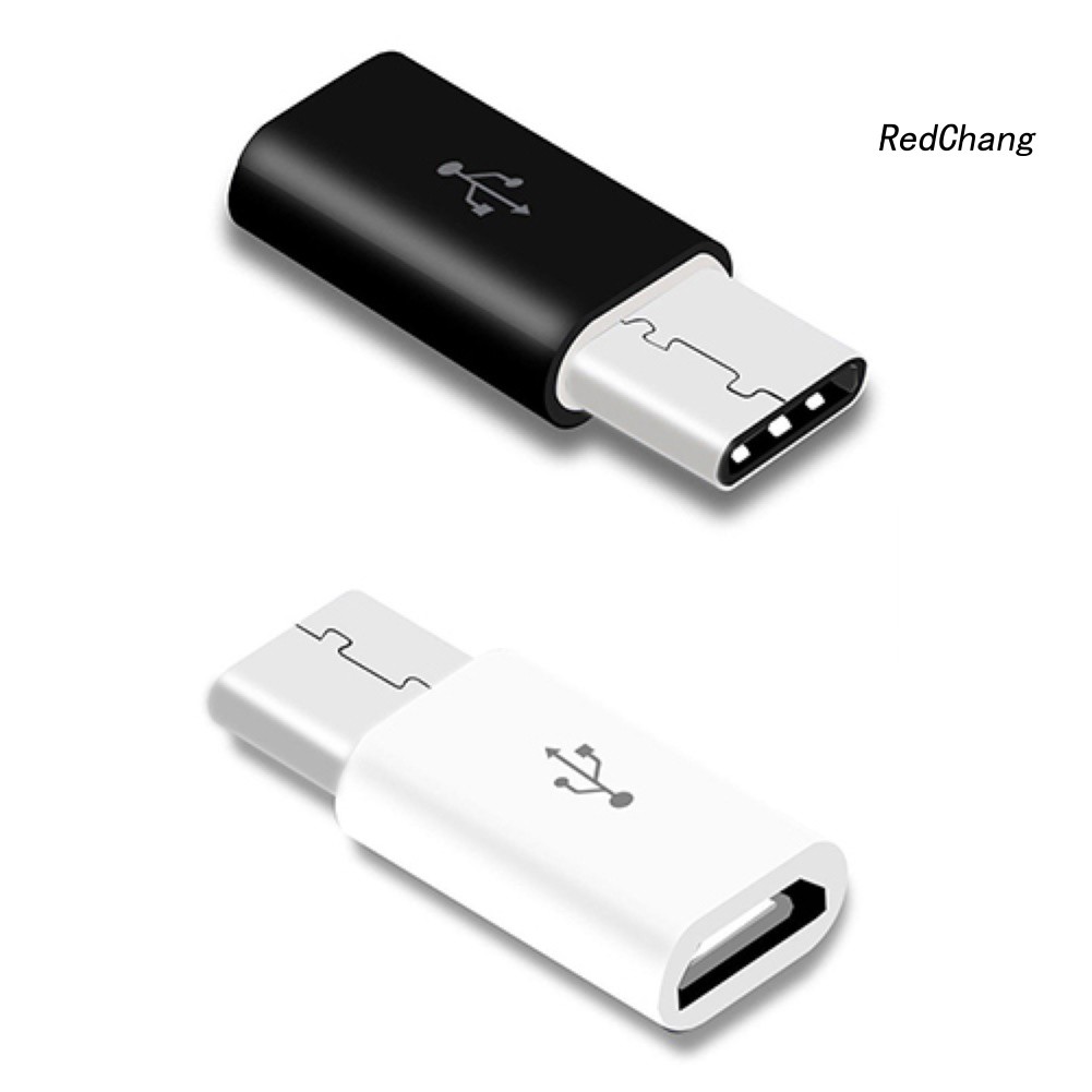 -SPQ- 2Pcs Micro USB 2.0 5Pin Female to USB Type C 3.1 Male Data Adapters Converters