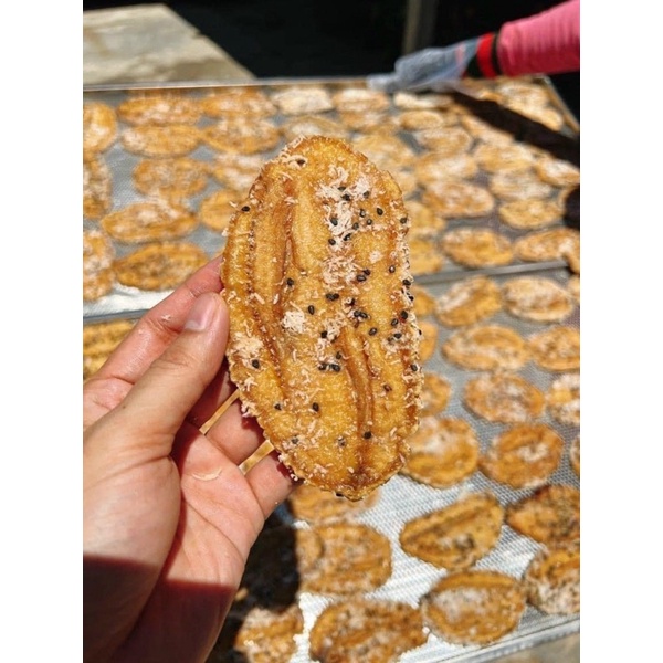 CHUỐI SẤY DỪA MÈ ĐEN 500gr