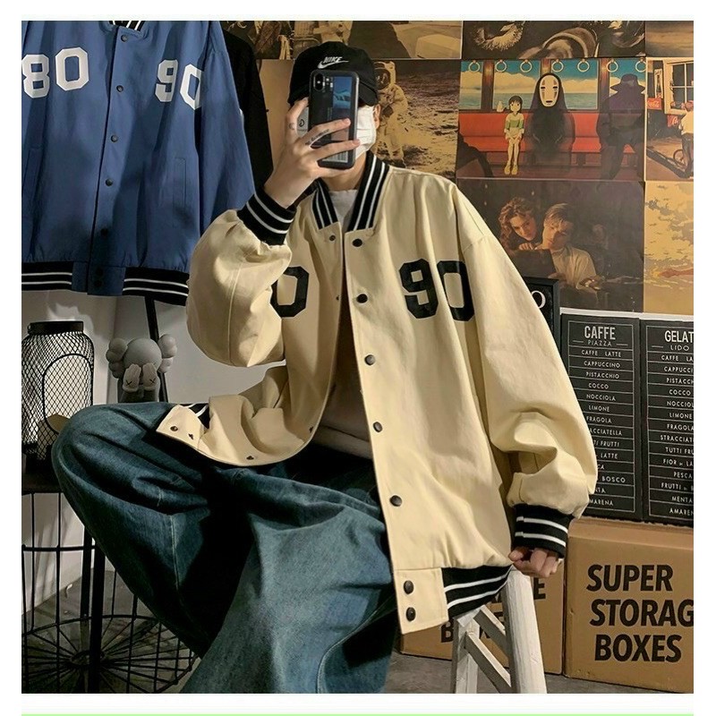 áo bomber kaki viền sọc trắng đen | BigBuy360 - bigbuy360.vn