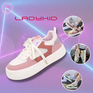 Giày nữ ,giày thể thao nữ chất liệu da mềm phối lưới thoáng khí ladykid 68822