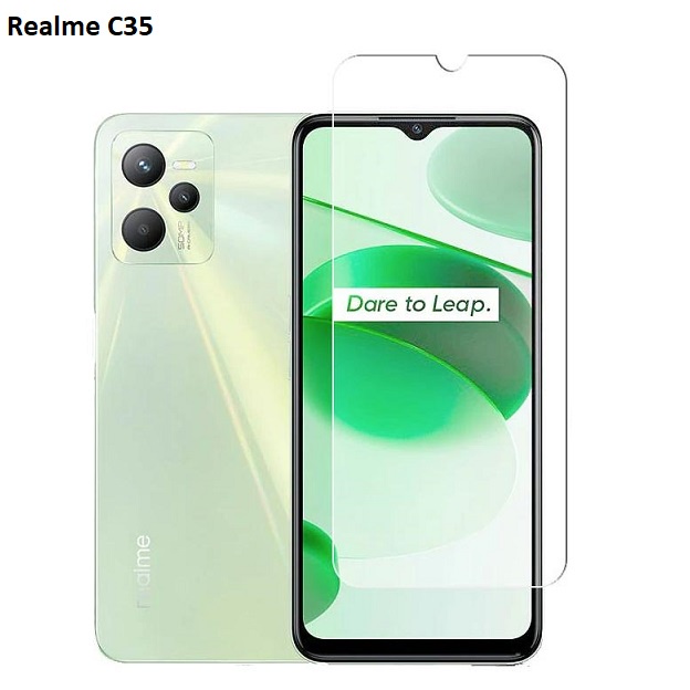 Kính cường lực Realme C35 (Trong suốt, Không viền, Không Full màn)