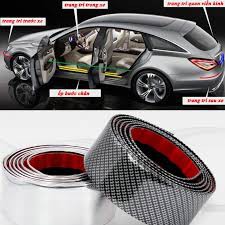 Nẹp bước chân Ô tô, xe hơi cao su vân Carbon 5D dán chống trầy cốp xe , bản 5cm - Dài 1m