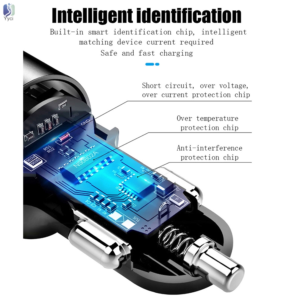 Tẩu Sạc Nhanh 3.1a Type-C Cho Xe Ô Tô