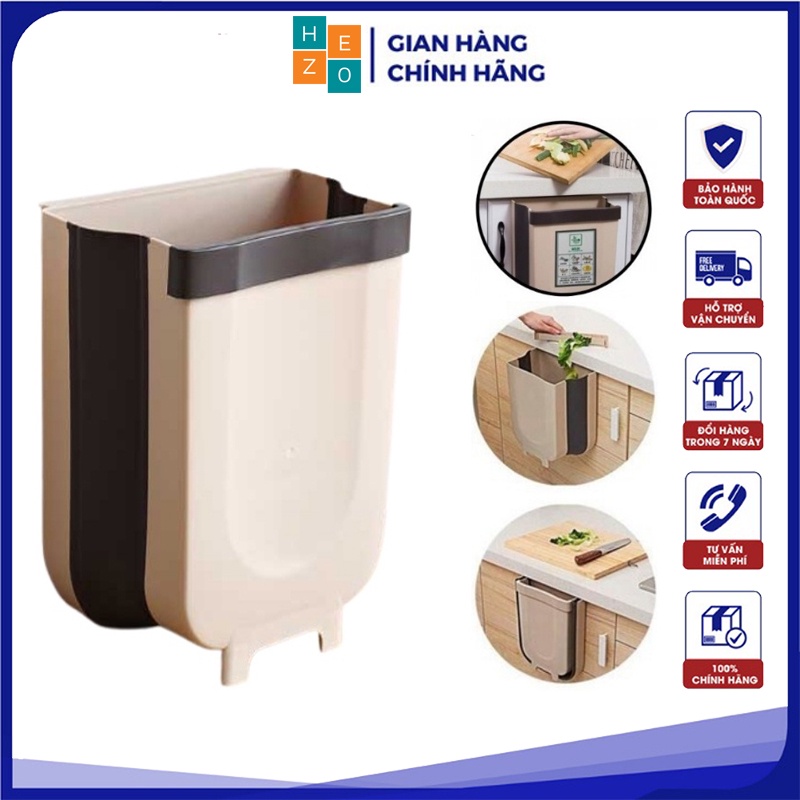 Thùng rác gấp gọn. Thùng rác treo cạnh tủ bàn bếp tiện lợi, gọn gàng, sạch sẽ