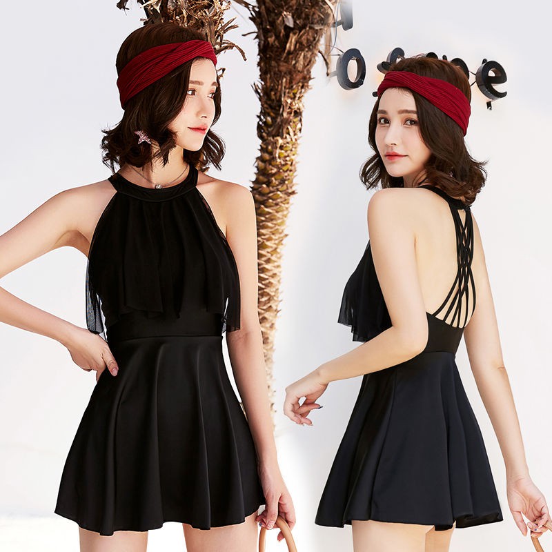 Váy bơi cổ yếm không tay kiểu dáng kín đáo gợi cảm in họa tiết hình vẽ dễ thương kiểu Hàn dành cho bạn nữ | BigBuy360 - bigbuy360.vn