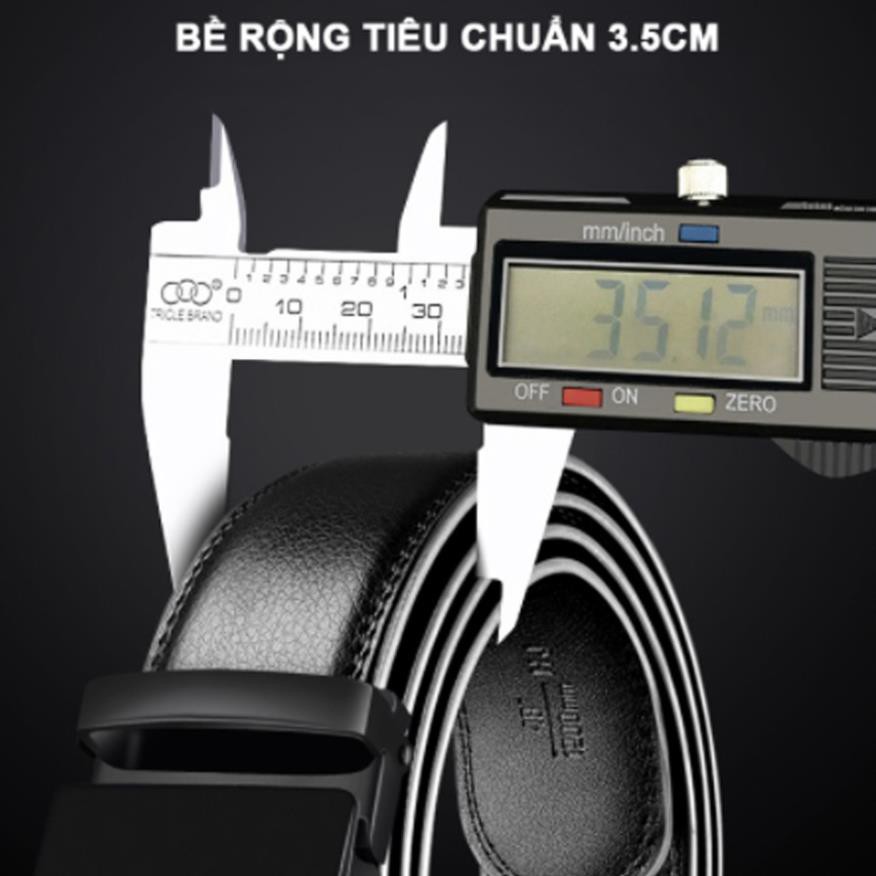 Thắt Lưng Nam Cao Cấp,  Dây Nịt Nam Giá Rẻ DC01, Bản To 3,5cm, Khóa Kim Loại Tự Động, Phối Quần Âu, Thời Trang Công Sở ༴