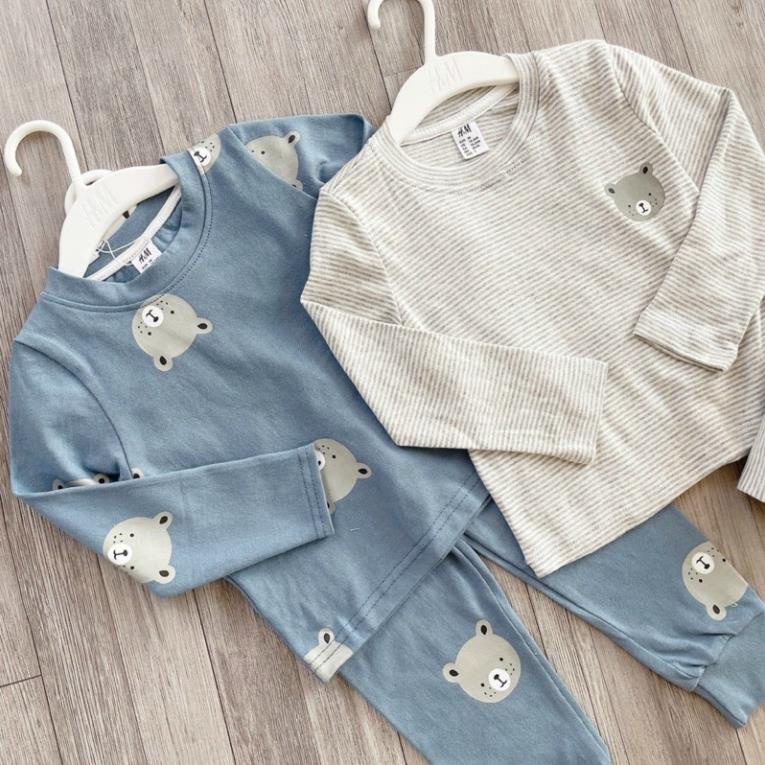 Sét 2 bộ hình gấu xanh kẻ cho BT