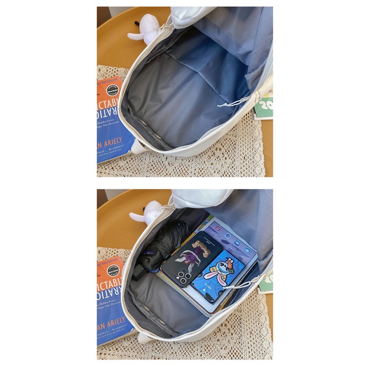 Balo Đi Học Họa Tiết Sọc Caro Dễ Thương Phong Cách Nhật Bản