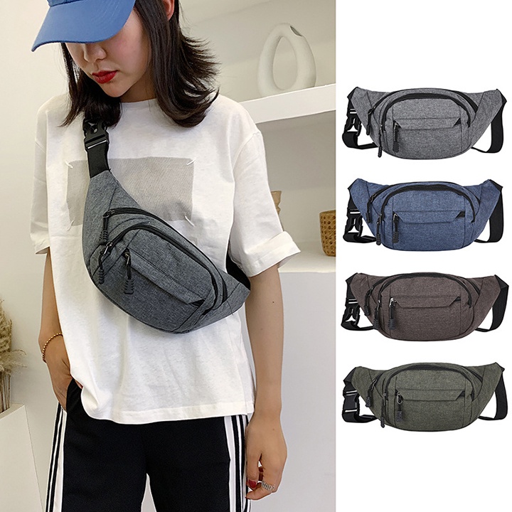 Túi đeo bụng nam, nữ vải oxford chống nước phong cách Hàn Quốc TUI-45