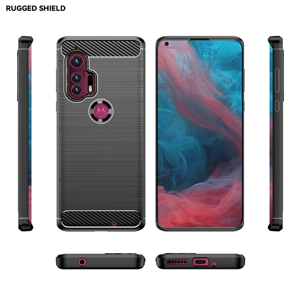 Ốp Điện Thoại tpu Silicone Mềm Chống Sốc Họa Tiết Sợi Carbon Cho Motorola Moto Edge + plus