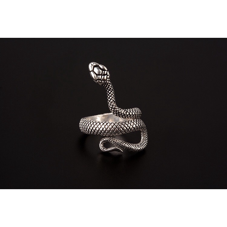 Nhẫn hở hình rắn điều chỉnh được thời trang punk hip hop cổ điển