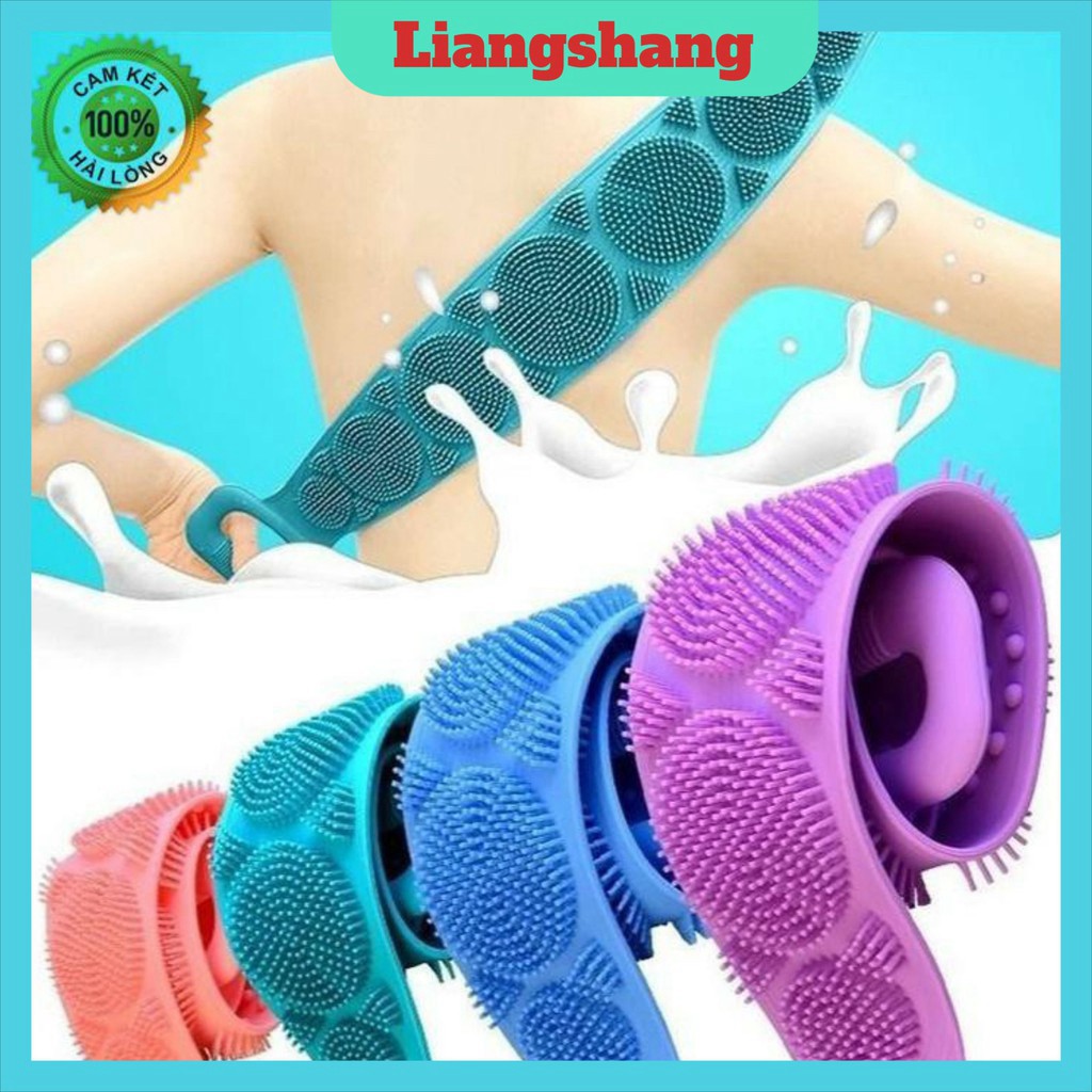 Dây Đai Chà cọ Lưng FreeShip Dây Kỳ Lưng 2 Mặt Đa Năng bằng silicon kỳ cọ massage tẩy da chết khi tắm, giảm mụn lưng (