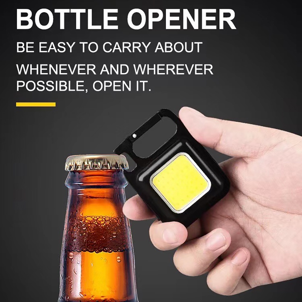 ღ Mini Khẩn Cấp Đèn Di Động Làm Đèn Pin Túi Móc Chìa Khóa Sạc Điện Usb Để Cắm Trại Ngoài Trời Ánh Sáng Nhỏ Miếng Dán Chống Nắng Tĩnh