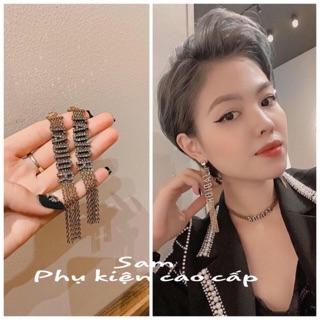 Khuyên tai bông tai Jadior xích dài