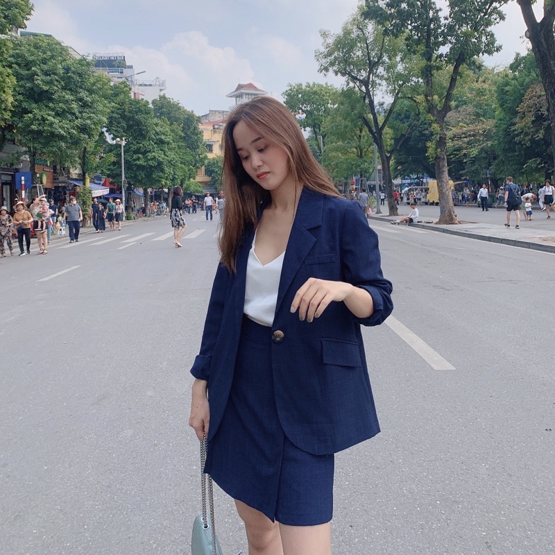 Set blazer xanh Navy - Hàng thiết kế Rozzy