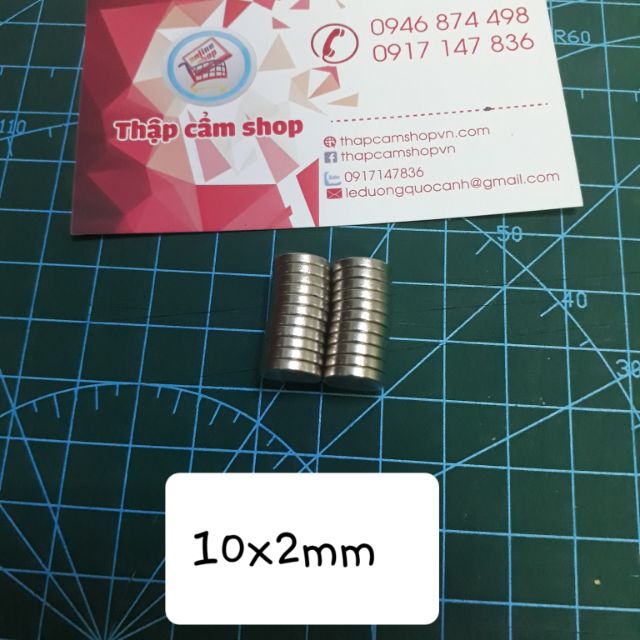 Combo 50v Nam châm đất hiếm 10x2mm