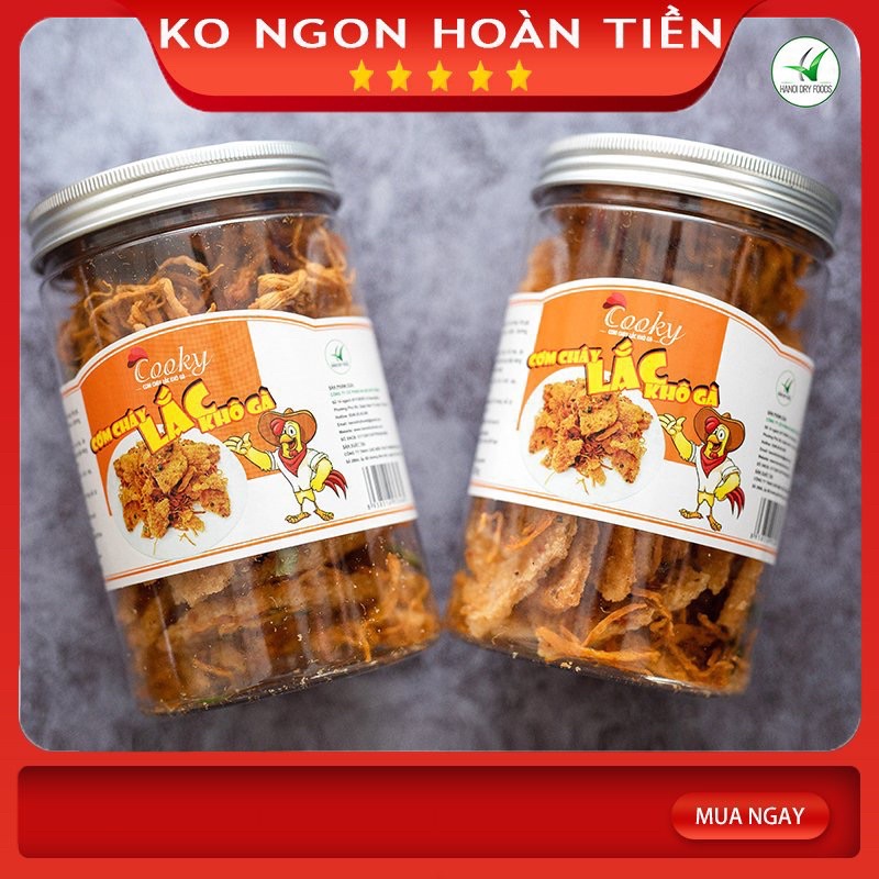 [Freeship - Khô gà cơm cháy siêu ngon ] Cơm cháy lắc khô gà Cooky 200g - Khô gà lá chanh Cooky