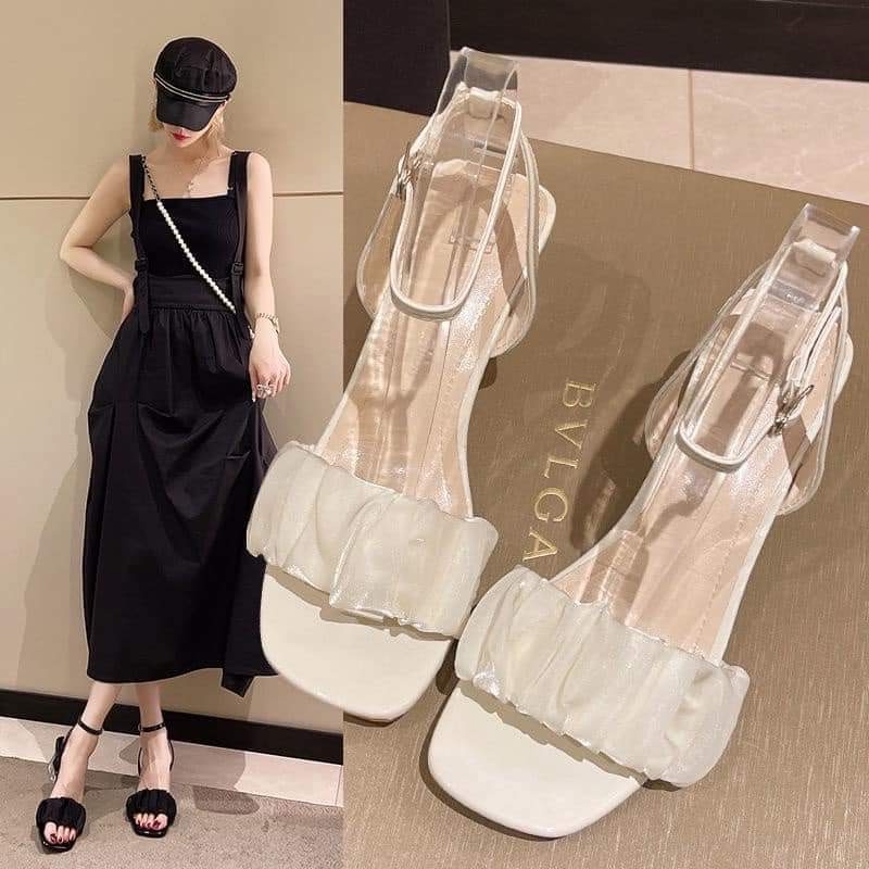 Sandanl nữ quai bèo  gót mê ka trong 5cm siêu xinh 5cm mã N78