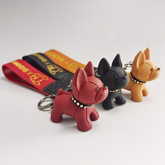 móc khoá quà lưu niệm móc khoá cute Màu đỏ ròng dây da bronzing con chó con con chó chọi Pháp con bò đực Shiba Inu móc chìa khóa hoạt hình sáng tạo phụ kiện thời trang trang trí mặt dây chuyền túi